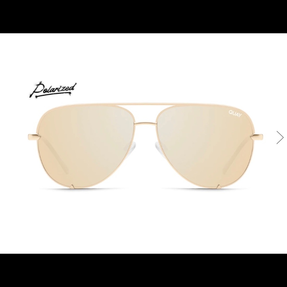 Quay High Key Aviators - Gold on Gold - Polarized
